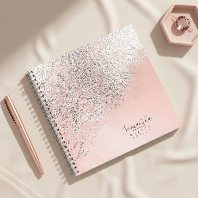 Carnet Foil Abstrait Rose Gold Argenté ID775 (Créateur téléchargé)