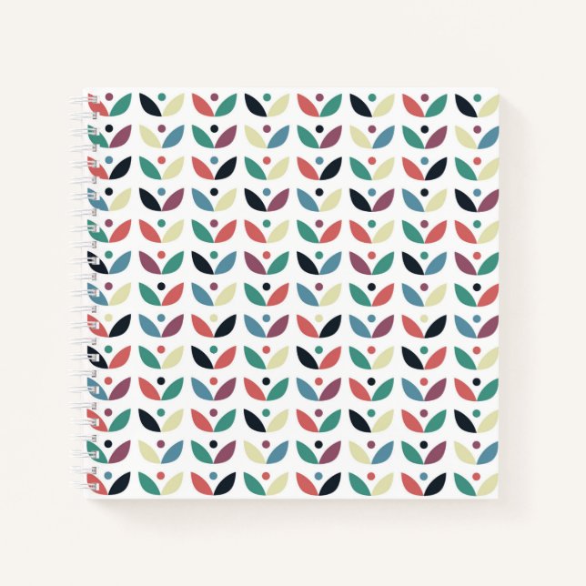 Carnet Folk Art Floral Motif géométrique (Devant)