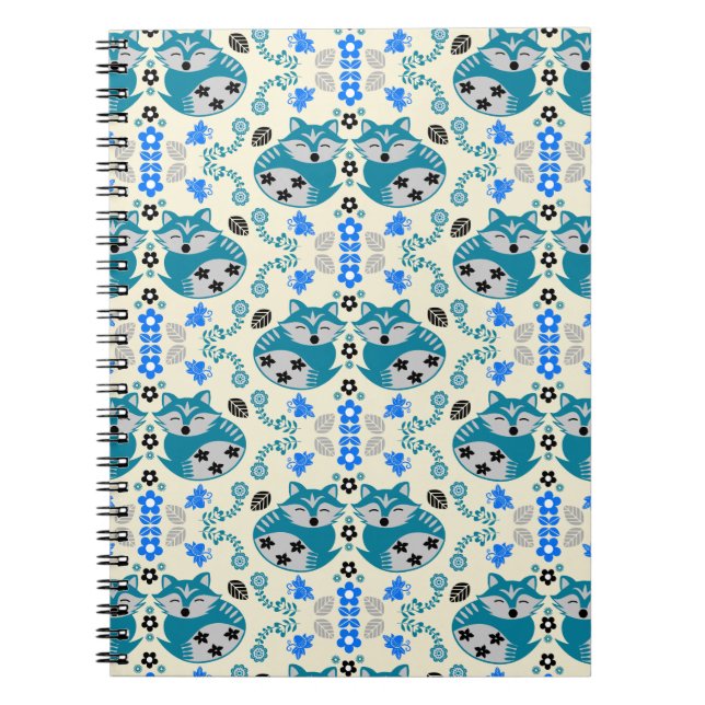 Carnet Folk Art Fox Print Decor (Devant)