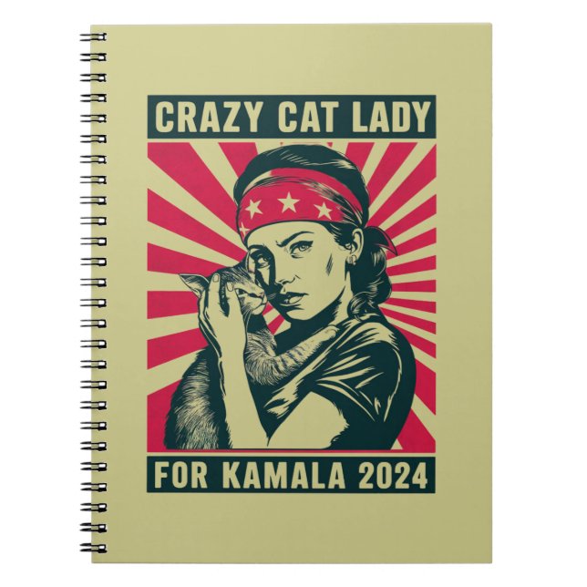 Carnet Folle Dame aux Chats Pour Kamala 2024  (Devant)