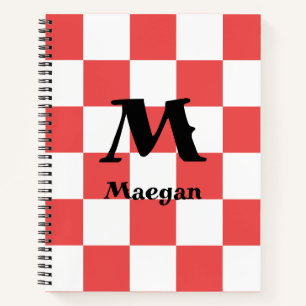 Carnet Fond à motif à carreaux rouges