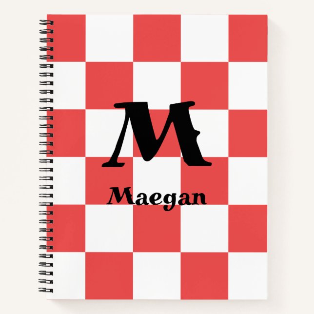 Carnet Fond à motif à carreaux rouges (Devant)