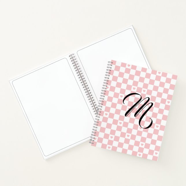 Carnet Fond à motif carreaux rose (Intérieur)