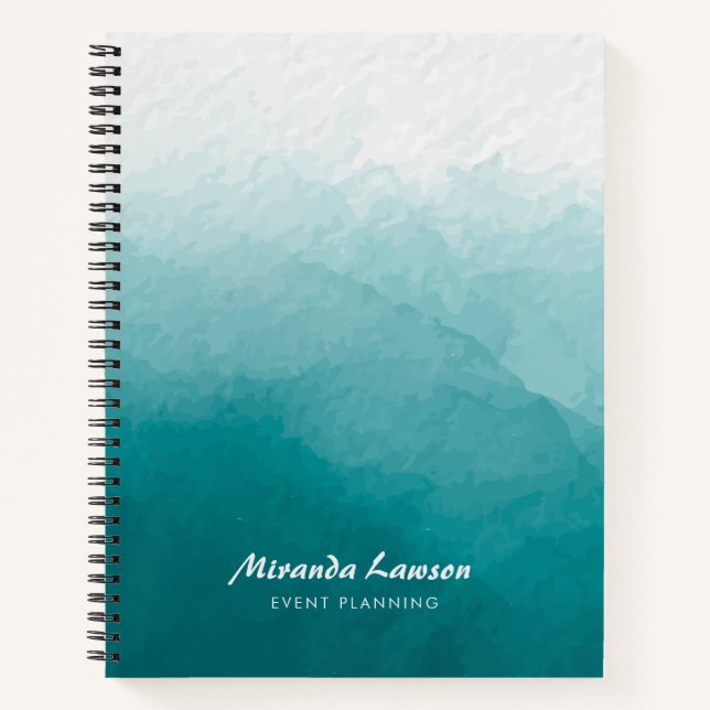 Carnet Fond aquarelle vert cyan  (Devant)