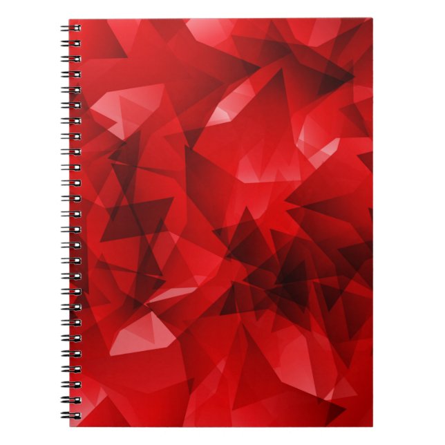 Carnet Fond de cristal géométrique abstrait rouge (Devant)
