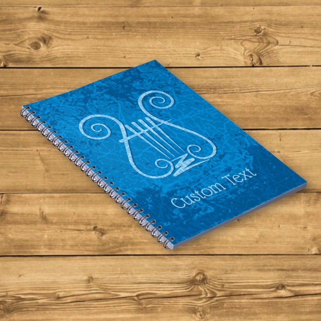 Carnet Fond de lyre bleue (Créateur téléchargé)