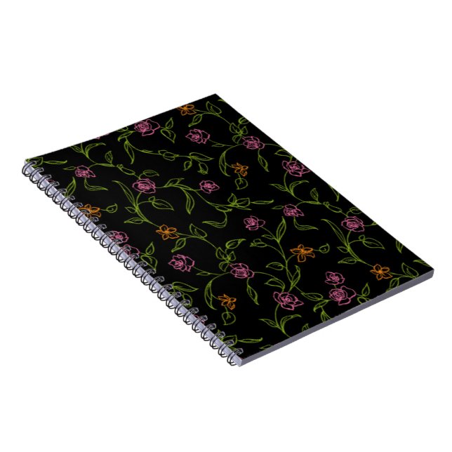 Carnet Fond de roses dessinées à la craie (Côté Droit)