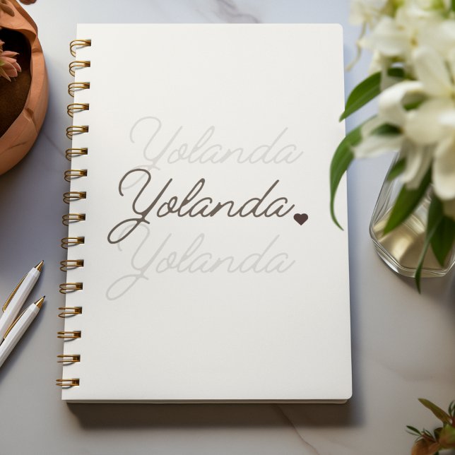 Carnet Fond de signature flottante (Delicate design showcasing horizontal name in script with dreamy faded echo effect.)