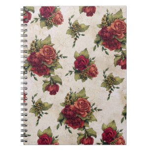 Carnet Fond d'écran Vintage Rose rouge antique