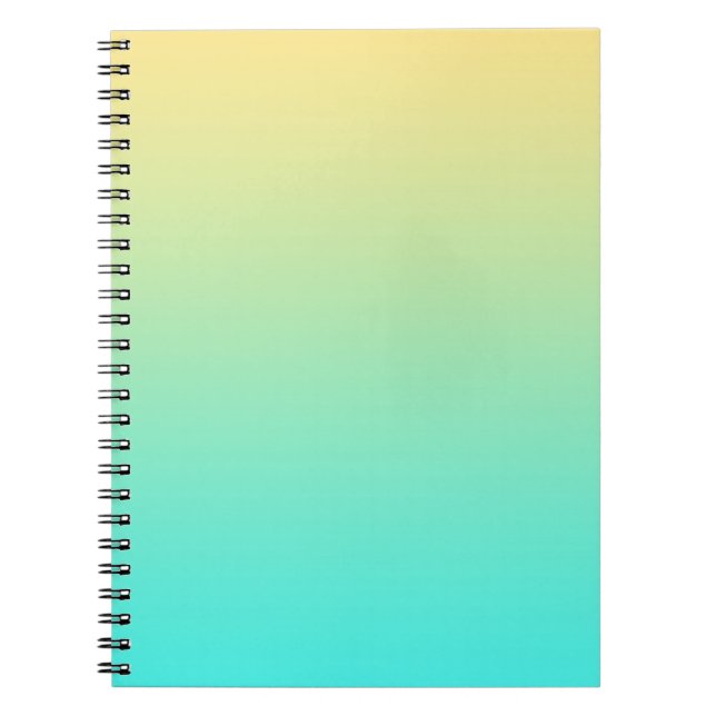 Carnet Fond dégradé pastel turquoise jaune (Devant)