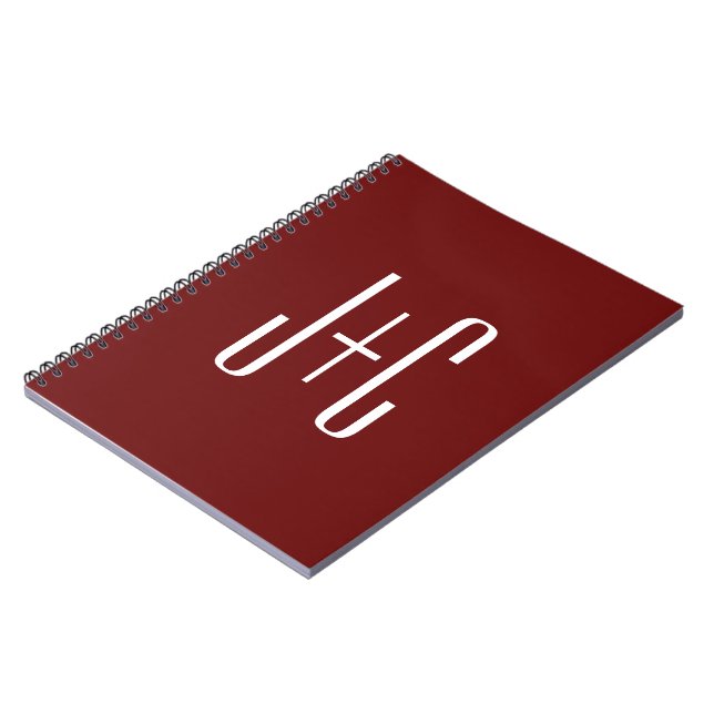 Carnet Fond rouge Bourgogne modifiable et texte blanc  (Côté gauche)
