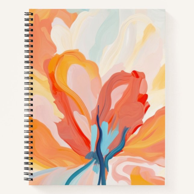 Carnet Fonds de fleurs peinture abstraite (Devant)