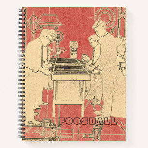 Carnet FOOSBALL vintage FUZBOLL PHOTO ART TABLEAU DE FOOT