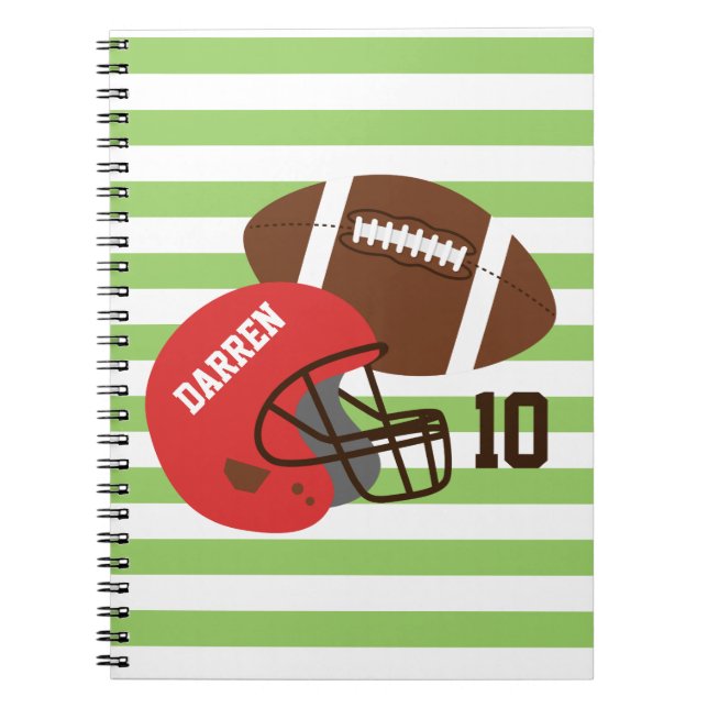 Carnet Football américain et casque rouge (Devant)