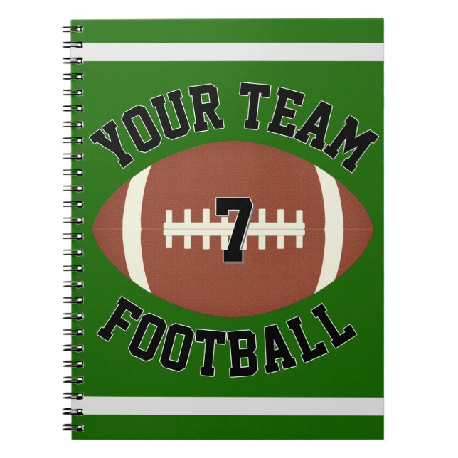 Carnet Football Player Number and Team Name Custom Sports (Devant)
