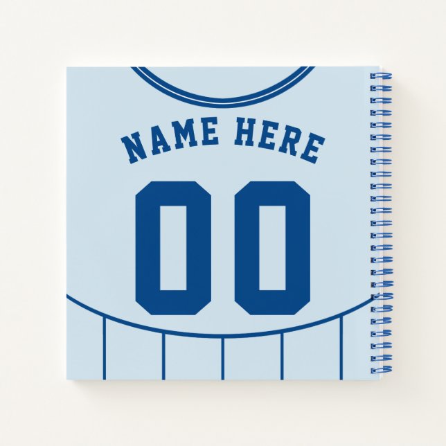 Carnet Football sur mesure Jersey bleu clair (Dos)