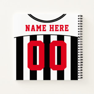 Carnet Football sur mesure Jersey noir et blanc