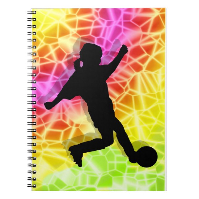 Carnet Footballeur sur la mosaïque fluorescente (Devant)