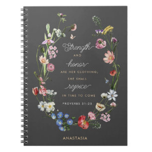 Carnet Force et honneur Fleurs sauvages Provers 31 Christ