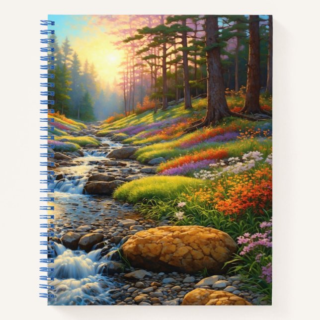 Carnet Forest Flowers Colorful Art (Devant)