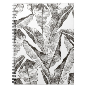 Carnet Forêt blanche noire : Motif Plante tropical