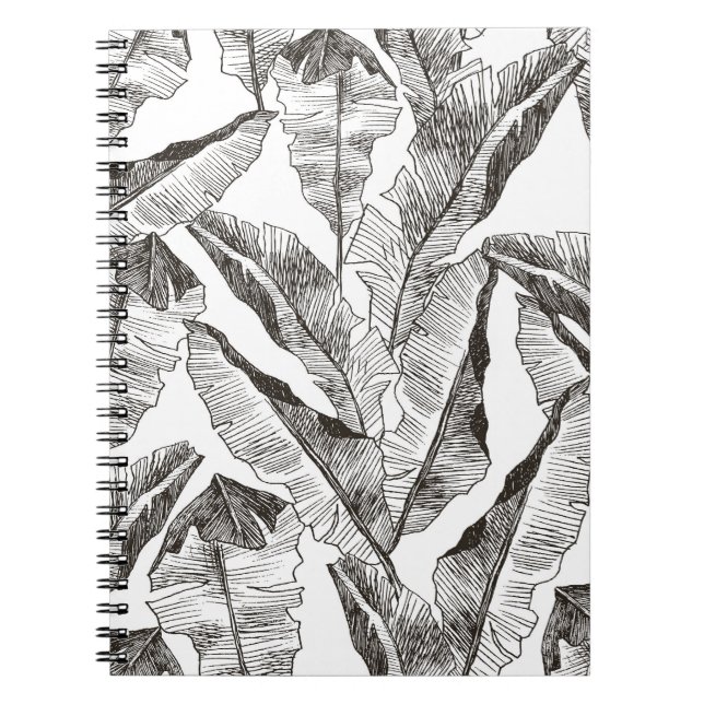 Carnet Forêt blanche noire : Motif Plante tropical (Devant)