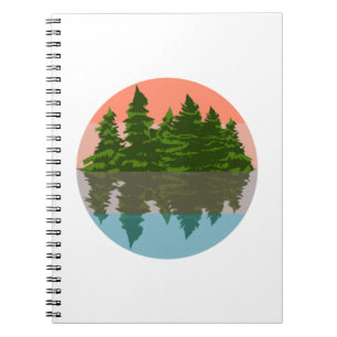 Carnet Forêt Coucher Nature Pins Arbres