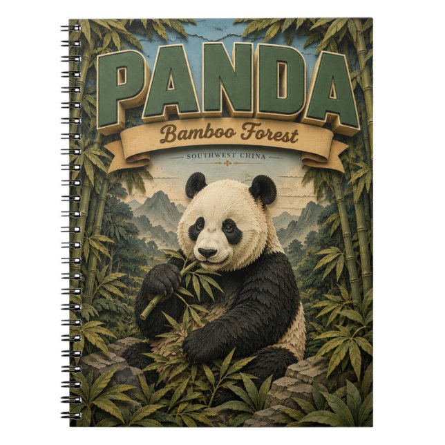Carnet Forêt de bambou de Panda POPCUT (Devant)