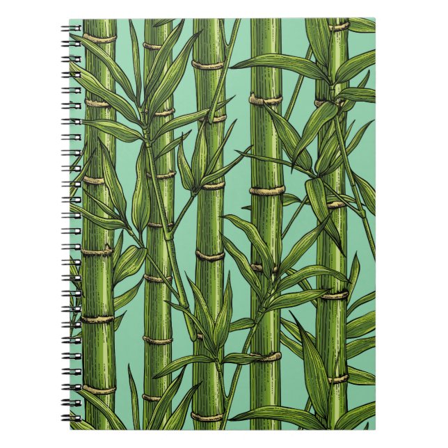 Carnet Forêt de bambou sur bleu clair (Devant)