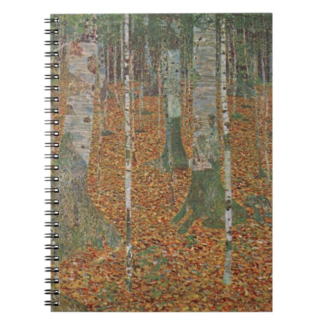 Carnet Forêt de bouleau par Gustav Klimt, Art Nouveau Vin (Devant)