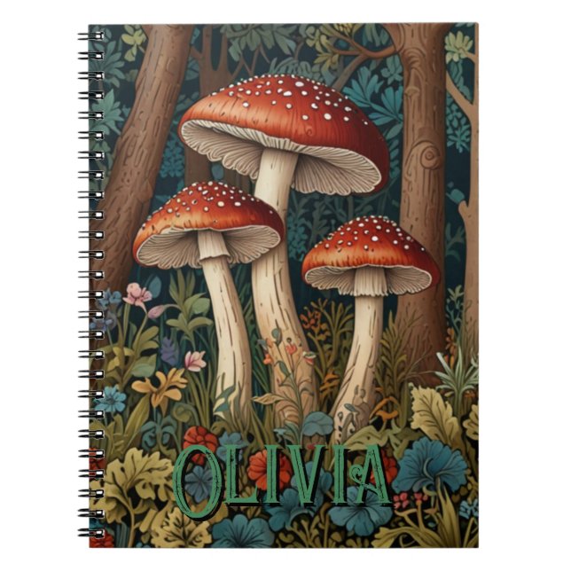 Carnet Forêt de champignons rétro (Devant)