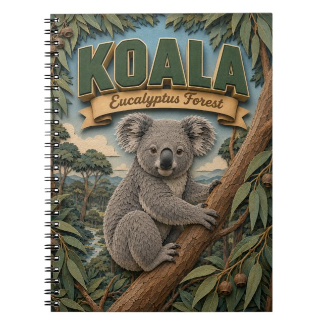 Carnet Forêt de eucalyptus de koala POPCUT (Devant)