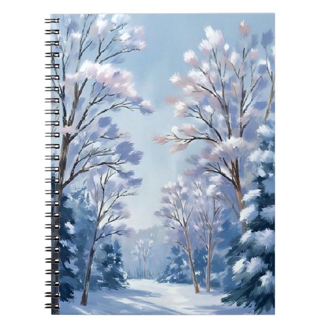 Carnet Forêt de Frostlight | Nature aquarelle neige hiver (Devant)