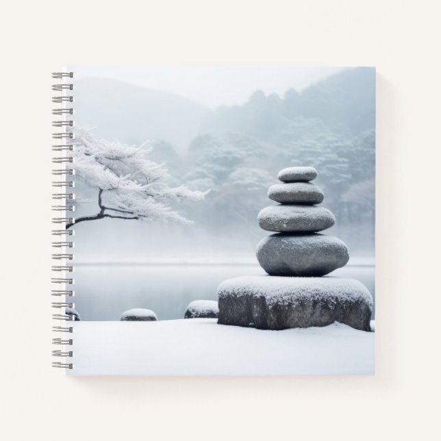 Carnet Forêt de galets de roches Tranquille (Devant)