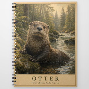 Carnet Forêt de loutres rivières VINTAGE