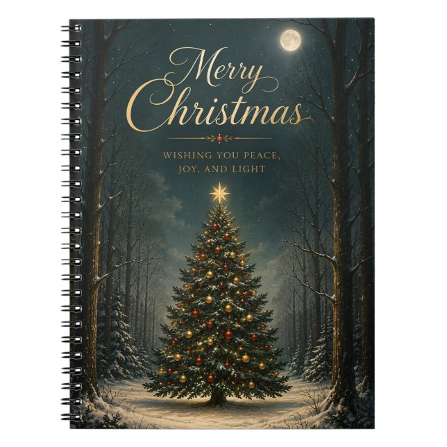 Carnet Forêt de Noël hivernale enchantée (Devant)