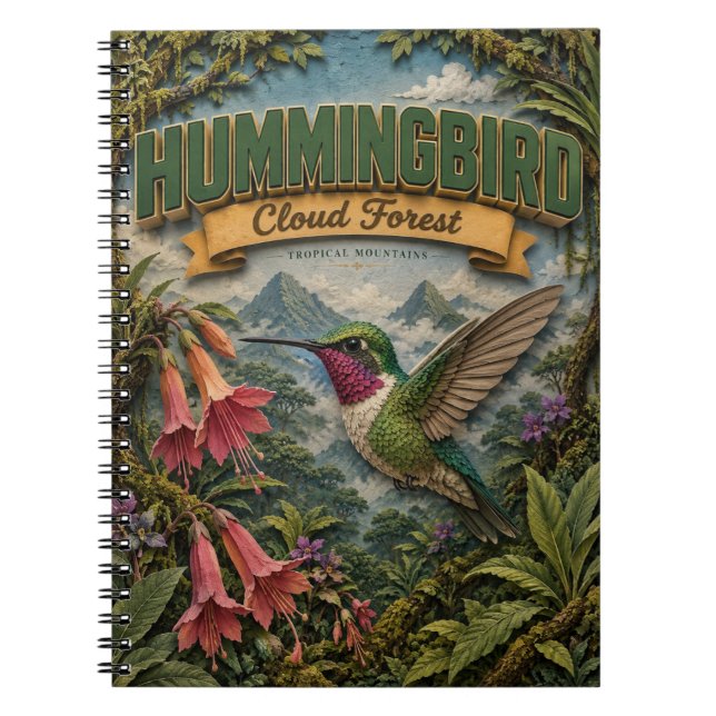 Carnet Forêt de nuages de colibri POPCUT (Devant)