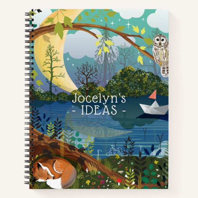 Carnet Forêt illustrée pour enfants Fox (Devant)