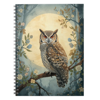 Carnet Forêt lunaire de la chouette mystique | Chouette d