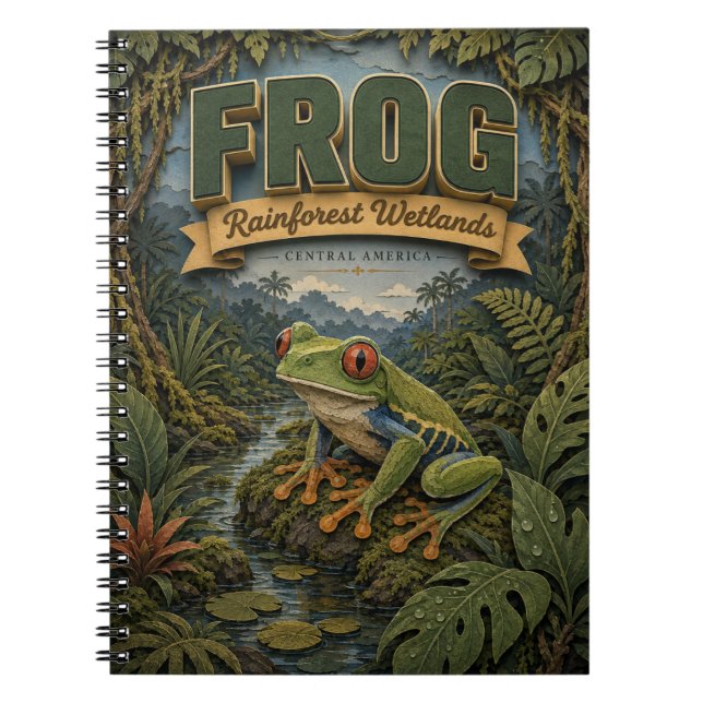 Carnet Forêt tropicale humide de grenouilles POPCUT (Devant)