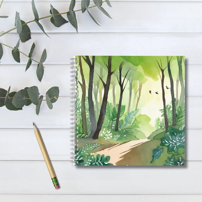 Carnet Forêt verte florissante | Aquarelle naturelle (Créateur téléchargé)