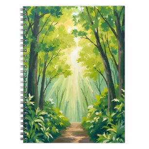 Carnet Forêt verte luxuriante Aquarelle de paysage natu