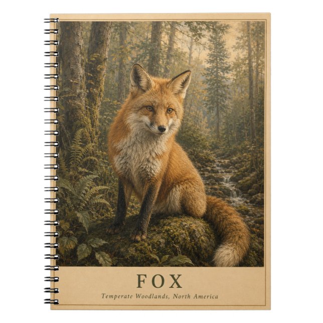 Carnet Forêts tempérées de renard VINTAGE (Devant)