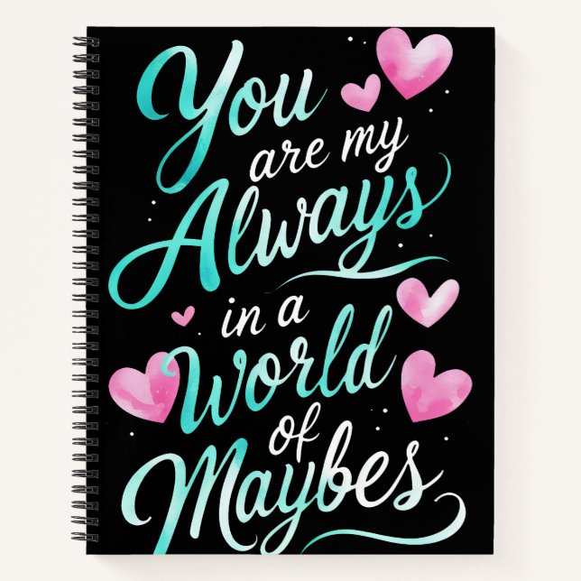 Carnet Forever Words" Citation romantique (Devant)