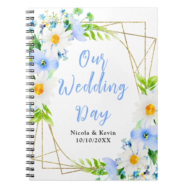Carnet Forget-Me-Nots Daisies Floral Wedding Planner (Devant)