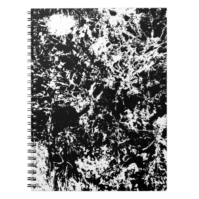 Carnet Formation de glace Abstraite noire et blanche (Devant)