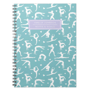 Carnet Formation gymnastique Turquoise Nom personnalisé M