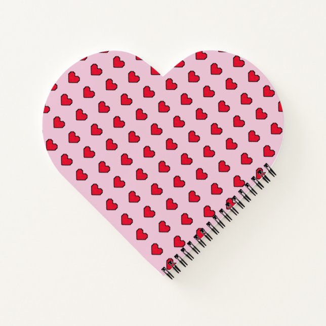 Carnet Forme de coeur mignonne pixélisée (Dos)
