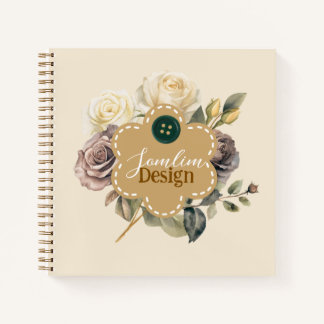 Carnet Forme florale de fond terreux personnalisée 