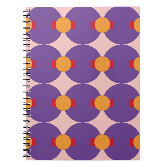 Carnet Forme géométrique design motif rétro abstrait vint (Devant)